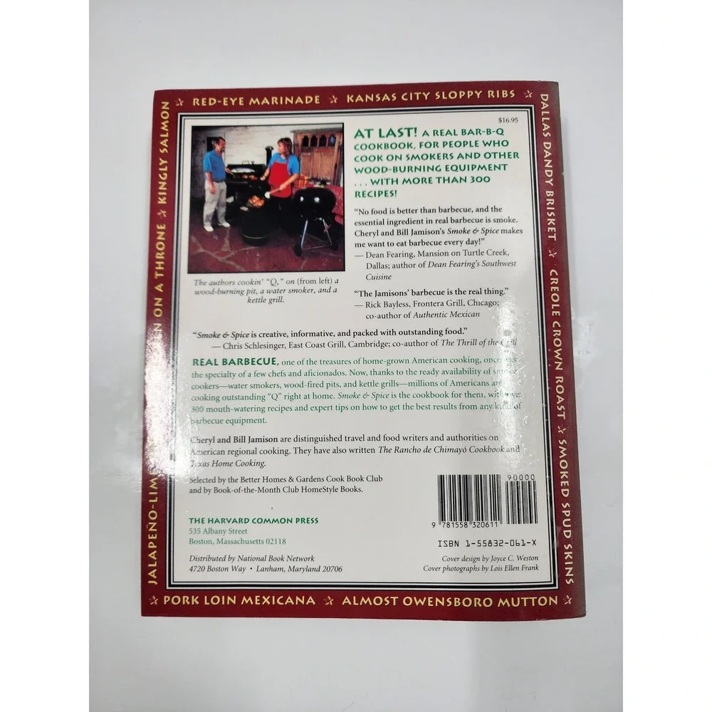 Smoke & Spice Barbecue Cookbook Cheryl Alters Jamison Bill Jamison 1994 Book